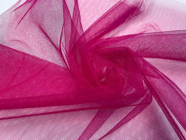 Dress TUTU Skirt Net Fabric Draping Tulle Curtains Mesh Wedding Decor Material 174cm (68") Wide - FUCHSIA PINK - Image 2