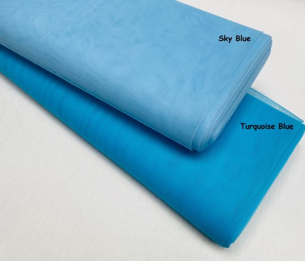 Dress TUTU Skirt Net Fabric Draping Tulle Curtains Mesh Wedding Decor Material 174cm (68") Wide - SKY BLUE - Image 3
