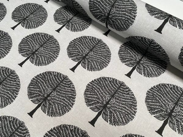 BLACK Mulberry Tree 100% Cotton Fabric Natural Material Home Decor Curtain Upholstery - 55" or 140cm Wide Canvas - Image 3