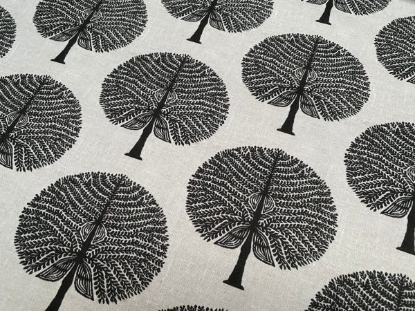 BLACK Mulberry Tree 100% Cotton Fabric Natural Material Home Decor Curtain Upholstery - 55" or 140cm Wide Canvas - Image 4