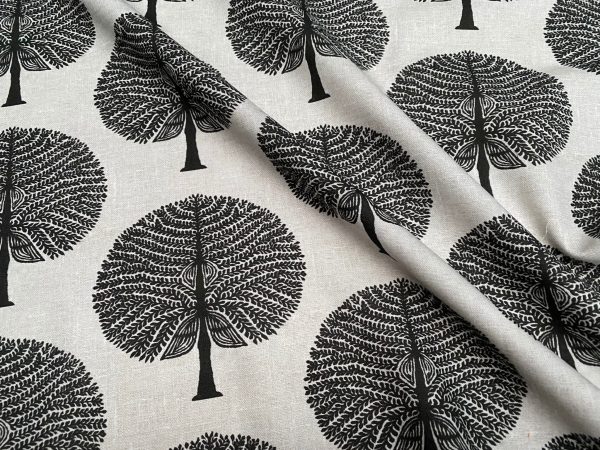 BLACK Mulberry Tree 100% Cotton Fabric Natural Material Home Decor Curtain Upholstery - 55" or 140cm Wide Canvas - Image 5