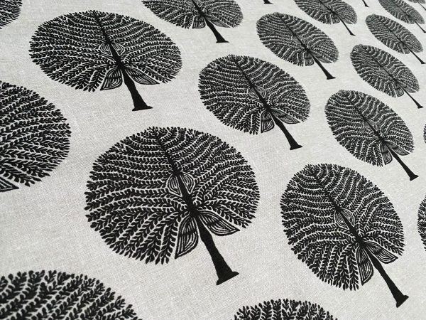 BLACK Mulberry Tree 100% Cotton Fabric Natural Material Home Decor Curtain Upholstery - 55" or 140cm Wide Canvas - Image 6