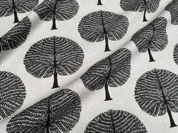 BLACK Mulberry Tree 100% Cotton Fabric Natural Material Home Decor Curtain Upholstery - 55" or 140cm Wide Canvas - Image 7