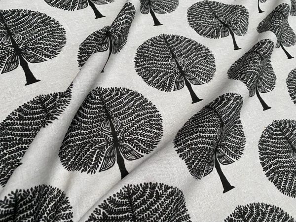 BLACK Mulberry Tree 100% Cotton Fabric Natural Material Home Decor Curtain Upholstery - 55" or 140cm Wide Canvas - Image 8