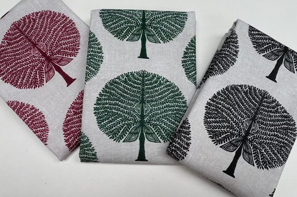 BLACK Mulberry Tree 100% Cotton Fabric Natural Material Home Decor Curtain Upholstery - 55" or 140cm Wide Canvas - Image 10
