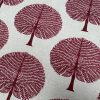 BURGUNDY RED Mulberry Tree 100% Cotton Fabric Natural Material Home Decor Curtain Upholstery – 55″ or 140cm Wide Canvas