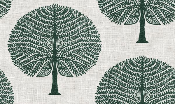 GREEN Mulberry Tree 100% Cotton Fabric Natural Material Home Decor Curtain Upholstery - 55" or 140cm Wide Canvas - Image 2