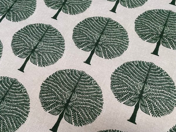 GREEN Mulberry Tree 100% Cotton Fabric Natural Material Home Decor Curtain Upholstery - 55" or 140cm Wide Canvas - Image 4
