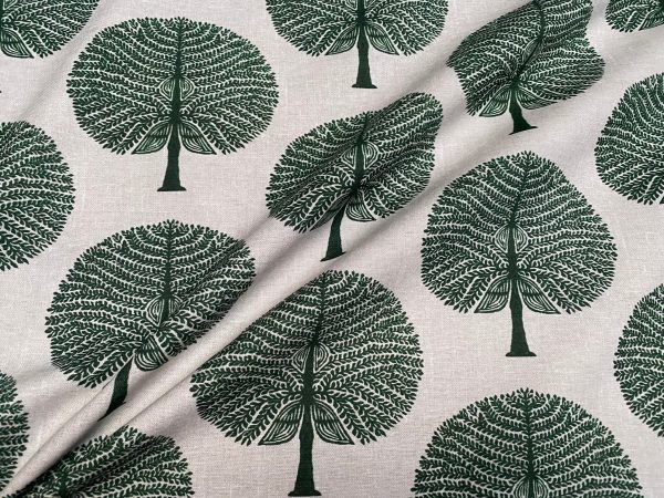 GREEN Mulberry Tree 100% Cotton Fabric Natural Material Home Decor Curtain Upholstery - 55" or 140cm Wide Canvas - Image 5