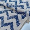 Linen Look Zigzag Fabric Home Decor Material for Curtains, Upholstery  – 55″ or 140cm Wide – Blue