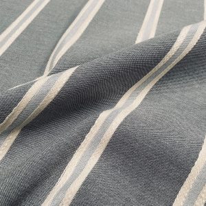 Linen Look Jacquard Striped Fabric Home Decor Curtain Upholstery Material - 55" or 140cm wide - Charcoal