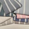 Linen Look Jacquard Striped Fabric Home Decor Curtain Upholstery Material – 55″ or 140cm wide – Cream