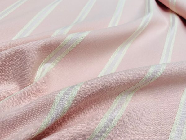 Linen Look Jacquard Striped Fabric Home Decor Curtain Upholstery Material - 55" or 140cm wide - Cream Stripes - Image 5