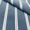 Linen Look Jacquard Striped Fabric Home Decor Curtain Upholstery Material – 55″ or 140cm wide – Navy Blue