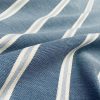 Linen Look Jacquard Striped Fabric Home Decor Curtain Upholstery Material – 55″ or 140cm wide – Navy Blue