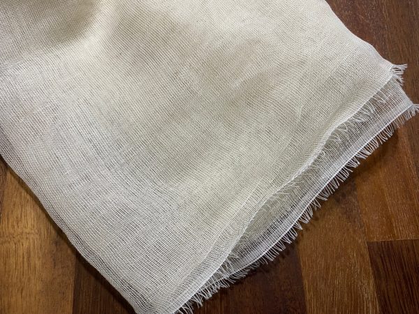 50m- Mull Muslin 100% Cotton Fabric Voile Curtains Fine Unbleached Cheesecloth Linen Look Wedding Table Runner - 140cm wide - Ecru Cream - Image 4