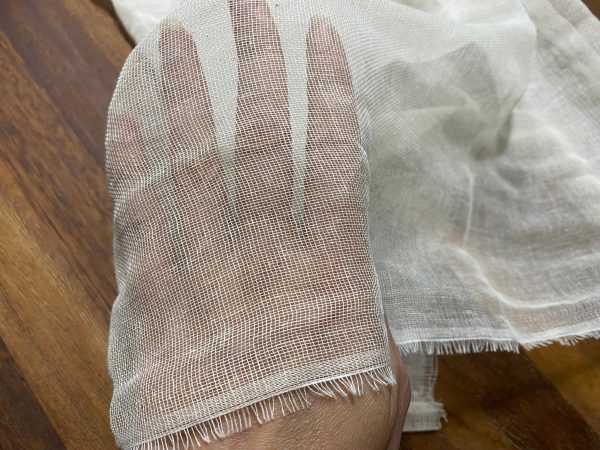 50m- Mull Muslin 100% Cotton Fabric Voile Curtains Fine Unbleached Cheesecloth Linen Look Wedding Table Runner - 140cm wide - Ecru Cream - Image 5