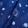 UV Glowing Planets Stars Fabric Moon Outer Space Galaxy Universe Milky Way Sky Material Home Decor Upholstery Curtains – 55″/140cm Wide
