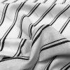 Silky Linen Blend Marine Stripe Fabric Light Striped Material Home Decor, Dressmaking – 59″ or 150cm wide – Black & White