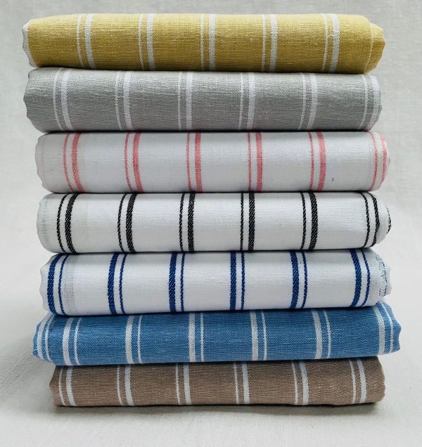 Silky Linen Blend Marine Stripe Fabric Light Striped Material Home Decor, Dressmaking - 57" or 145cm wide - Black & White - Image 7
