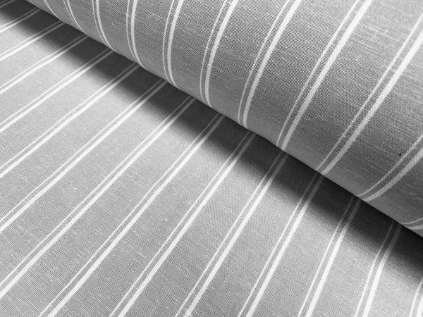 Silky Linen Blend Marine Stripe Fabric Light White Striped Material Home Decor, Dressmaking - 57" or 145cm wide - Image 5