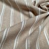 Silky Linen Blend Marine Stripe Fabric Light White Striped Material Home Decor, Dressmaking – 59″ or 150cm wide – Beige