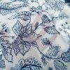 Floral Sheer Fabric – Soft Material for Home Decor, Wedding, Curtains, Clothes – 110″/ 280cm EXTRA Wide – Ivory Blue
