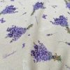 Lavender Lilac Butterfly LINEN LOOK Print Fabric Floral Curtains, Home Decor, Upholstery – 55″ or 140cm Wide