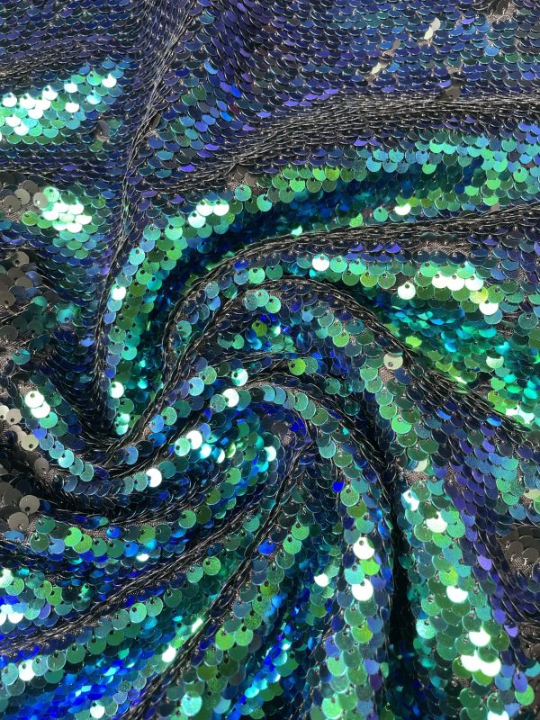 Mermaid Reversible 5mm Sequin Fabric Flip Two Tone Material Home Decor Dressmaking - 130cm wide - Image 13