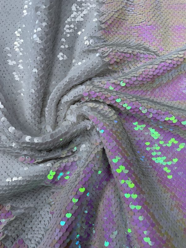 Mermaid Reversible 5mm Sequin Fabric Flip Two Tone Material Home Decor Dressmaking - 130cm wide - Image 11