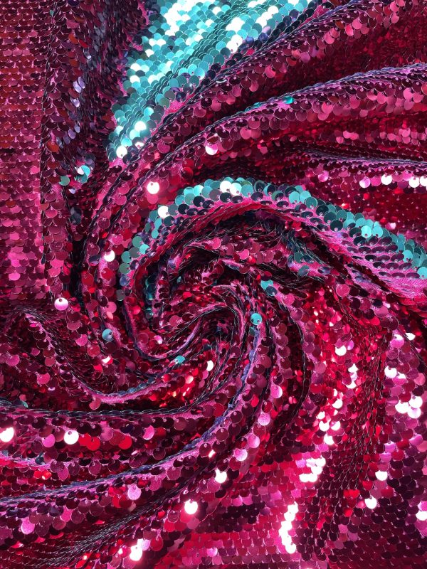 Mermaid Reversible 5mm Sequin Fabric Flip Two Tone Material Home Decor Dressmaking - 130cm wide - Image 7
