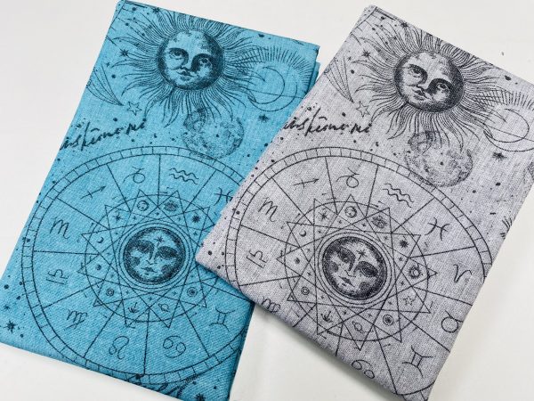 Zodiac Print Fabric Sky Stars Galaxy Space Astrology Horoscope Sun Moon Celestial Curtains Upholstery Dress Material 140cm wide - TURQUOISE - Image 6