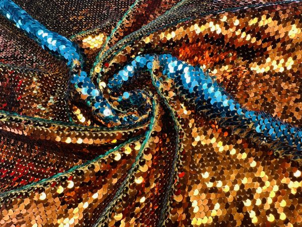 Mermaid Reversible 5mm Sequin Fabric Flip Two Tone Material Home Decor Dressmaking - 130cm wide - Image 21