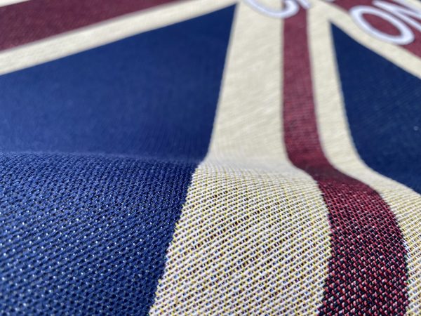 KEEP CALM Crown Union Jack Flag Retro Linen Look Heavy Jacquard Gobelin Upholstery Cushion Panel Fabric UK Banner 70x70cm or 27''x27'' - Image 2