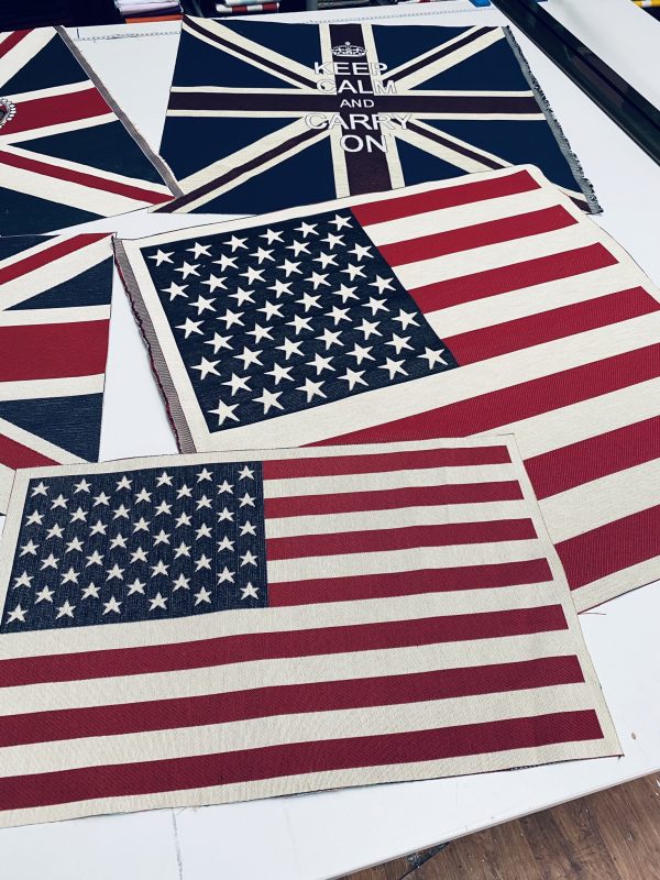 UK & USA Banner  Retro Flag Linen Look Heavy Jacquard Gobelin Upholstery Cotton Cushion Panel Fabric - Sold By The Panel - Image 13