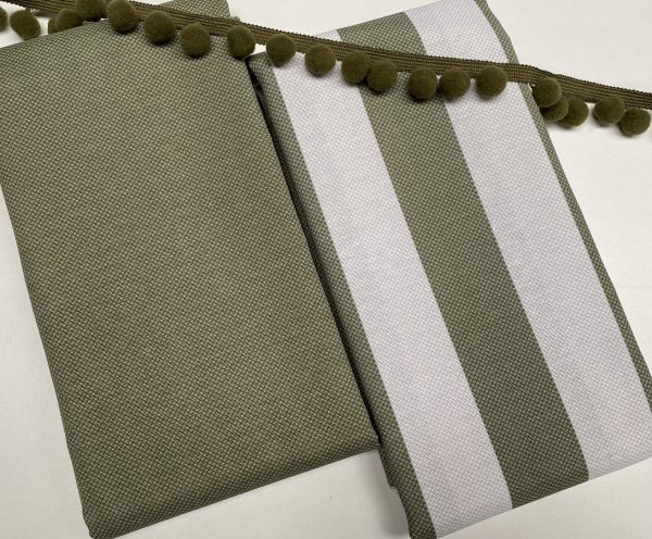 Honeycomb PLAIN Fabric Furnishing Curtain Upholstery Dressmaking Material 55" or 140cm Wide - Khaki Green - Image 4
