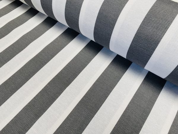 Honeycomb White STRIPES Fabric Furnishing Curtain Upholstery Dressmaking Material 110" or 280cm EXTRA Wide - Grey - Image 5