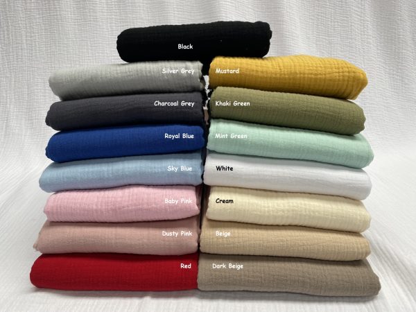 Cream Double Gauze MUSLIN 100% Cotton Fabric Curtains Fine Cheese Baby Cloth Linen Look Event Wedding Textile - 55"/140cm Wide - Image 5