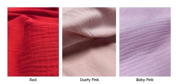 Red Double Gauze MUSLIN 100% Cotton Fabric Curtains Fine Cheese Baby Cloth Linen Look Event Wedding Textile - 55"/140cm Wide - Image 3