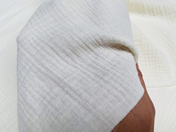 Cream Double Gauze MUSLIN 100% Cotton Fabric Curtains Fine Cheese Baby Cloth Linen Look Event Wedding Textile - 55"/140cm Wide - Image 2