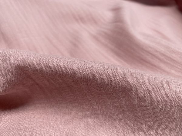 Dusty Pink Double Gauze MUSLIN 100% Cotton Fabric Curtains Fine Cheese Baby Cloth Linen Look Event Wedding Textile - 55"/140cm Wide