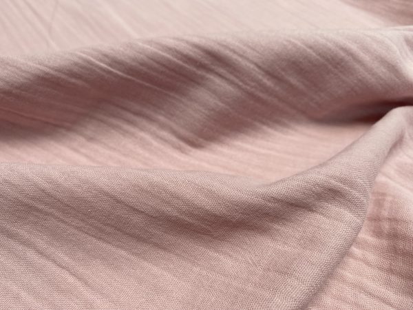 Dusty Pink Double Gauze MUSLIN 100% Cotton Fabric Curtains Fine Cheese Baby Cloth Linen Look Event Wedding Textile - 55"/140cm Wide - Image 4