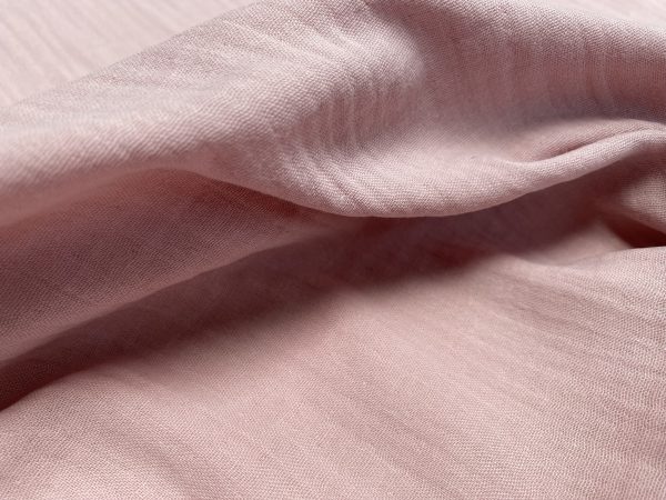 Dusty Pink Double Gauze MUSLIN 100% Cotton Fabric Curtains Fine Cheese Baby Cloth Linen Look Event Wedding Textile - 55"/140cm Wide - Image 2