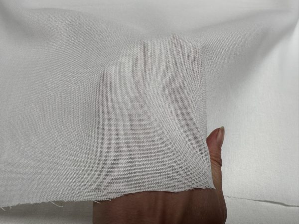 Woven Loose Weave Cotton Fabric Home Decor Wedding Cushion Napkins Embroidery - 170cm Wide - Off-White - Image 2