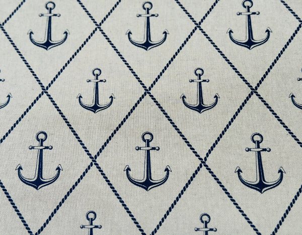 Nautical Mix & Match Fabric Collection Linen Look Marine Home Decor Curtain Upholstery Anchor Stripes Fish Material - 140cm or 55" Wide - Image 13