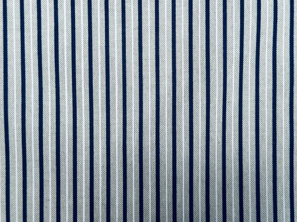 Nautical Candy Stripes Fabric Linen Look Marine Print - Curtain Upholstery Material - 140cm or 55" Wide - Blue and Cream, White Stripe - Image 4