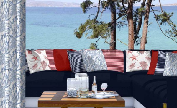 Red Stripes Nautical Teflon Coated Fabric Home Decor Upholstery Marine Water Resistant Material - 140cm or 55" Wide - Image 8