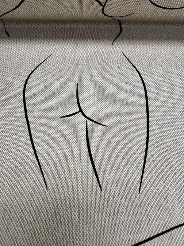 Nude Body One-Line Print Fabric Naked Poses Linen Look 55"/140cm Wide Canvas for Home Decor Upholstery Curtains Dressmaking - Image 4