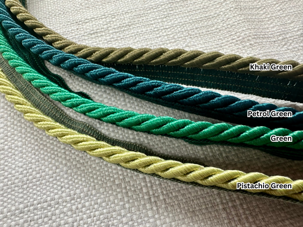 Khaki Green Flanged Piping Cord Twisted Rope Trim Home Decor – Pillow Cushion Curtains Edge Trimming Upholstery – 7mm Wide – ANY LENGTH - Image 2