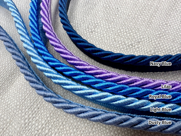 Dusty Blue Flanged Piping Cord Twisted Rope Trim Home Decor – Pillow Cushion Curtains Edge Trimming Upholstery – 7mm Wide – ANY LENGTH - Image 2